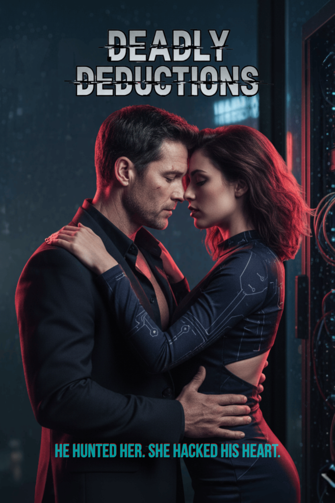 Book cover of Deadly Deductions; He hunted her. She hacked his heart.