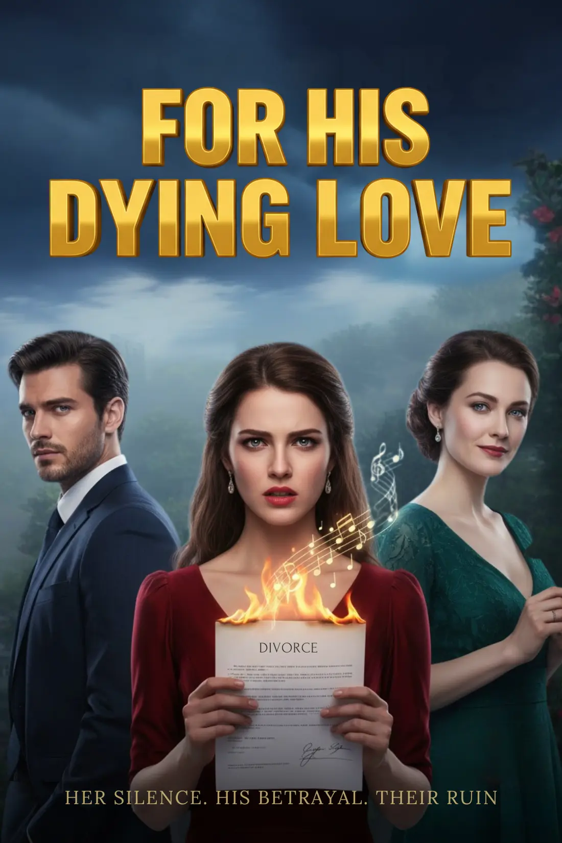 Book cover of For His Dying Love; Her silence. His Betrayal. Their Ruin.