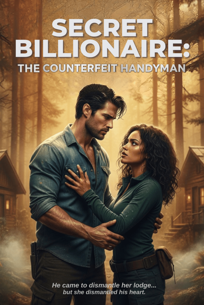 Book cover of The Counterfeit Handyman; He came to dismantle her lodge... but she dismantled his heart.