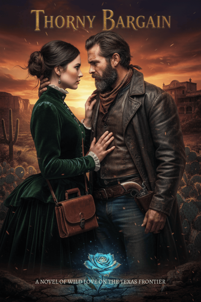 Book cover of Thorny Bargain; A novel of wild love on the Texas frontier.